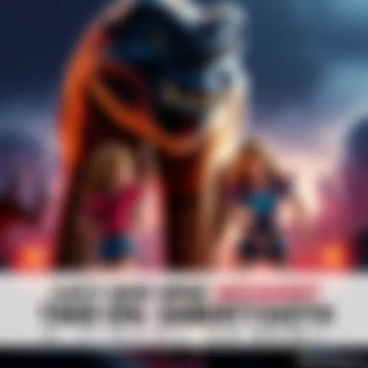 Lucy and Wendy facing Sabertooth Lucy and Wendy stand ready to confront a large, fierce creature named Sabertooth