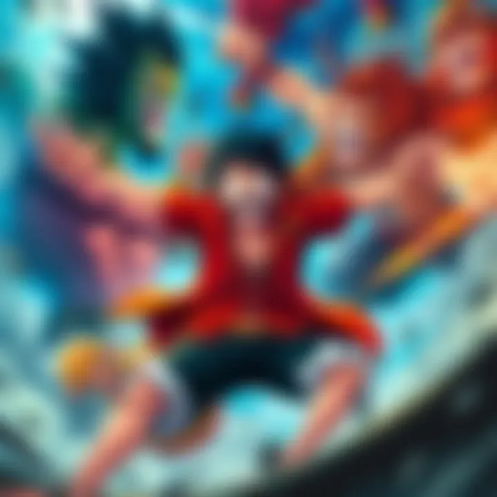Luffy and his crew face off against powerful enemies, showcasing their unique abilities and teamwork in an intense moment from One Piece Chapter 1163.