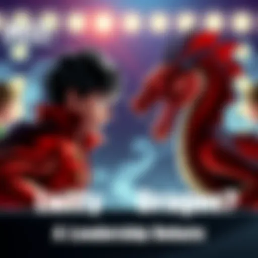 A visual representation of Luffy and Dragon facing off in a leadership debate, showcasing their contrasting styles and ideologies.