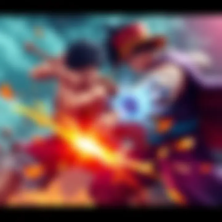 Luffy and Magellan engaged in a fierce battle, showcasing their fighting skills and powers in an intense rematch.