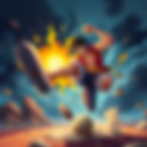 Luffy delivers a powerful punch to Kizaru, showcasing his strength as Kizaru is sent flying in a dynamic action scene.