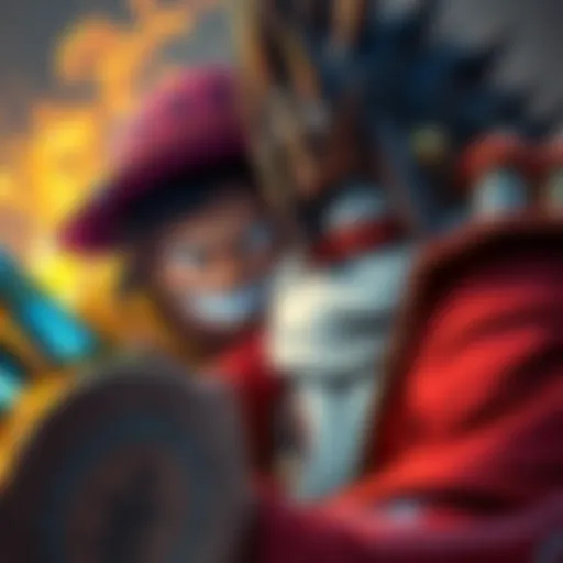 Luffy looking determined and ready for battle against Akainu, with intense expressions showing the weight of the confrontation