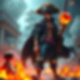 Luffy in Gear 5, glowing with power, faces Blackbeard who stands menacingly, ready for battle.