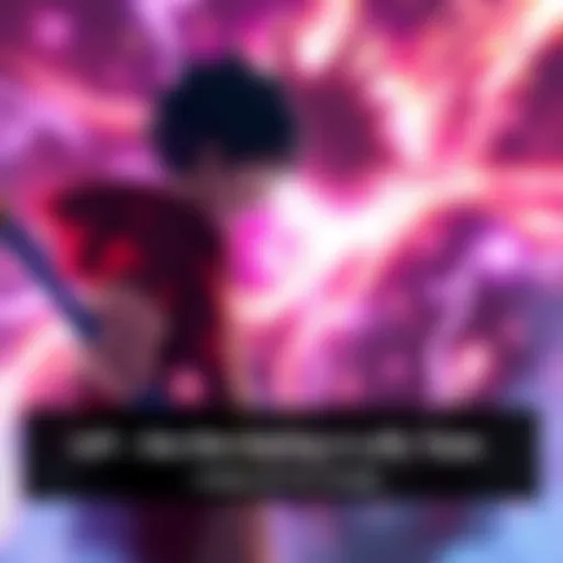 Luffy in Gear 5 mode stands ready for battle against Imu, with dramatic energy surrounding them.