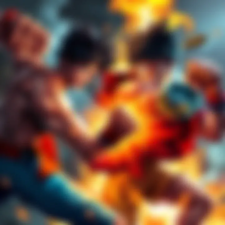 Luffy and Lucci in Battle Luffy and Lucci face off in an intense fight showcasing their strength and determination