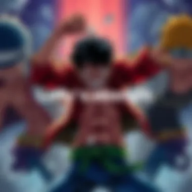 Luffy showcasing his strength while Sanji and Zoro look on, emphasizing the strength comparison among the crew.