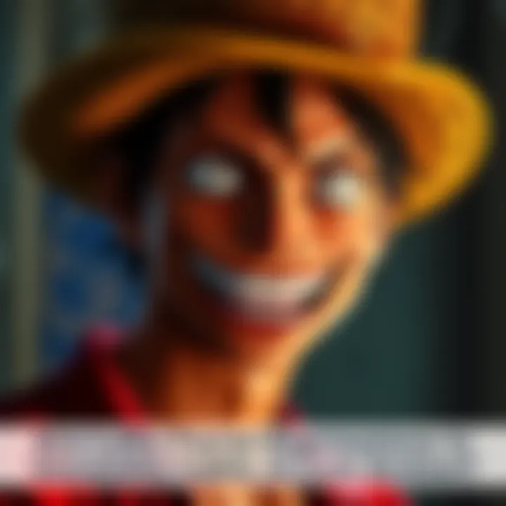 Actor portraying Luffy with a strange grin in live-action adaptation