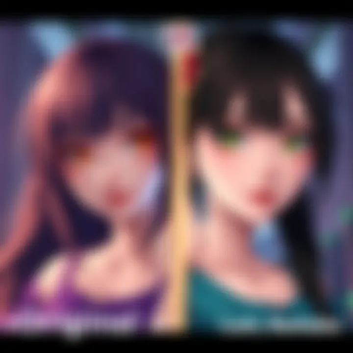 A side-by-side view of Lum's original look and the updated remake design, highlighting differences in her hair and features.