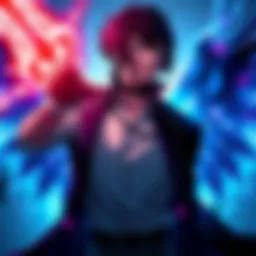 Luppi striking a dramatic pose with a dark, destructive aura around him, symbolizing his role as Espada 6 in the series.