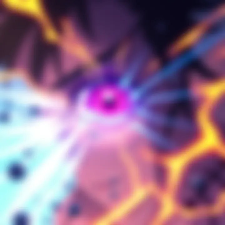 An illustration showing Madara's eye being destroyed, with energy and light effects emphasizing the impact on his revival seal.