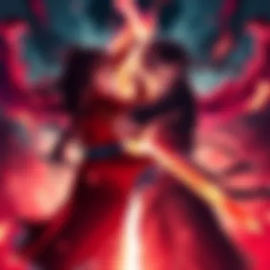Madara and Aizen in Battle Madara Uchiha and Sosuke Aizen face off in an intense showdown, showcasing their powerful abilities in a dramatic fight scene.