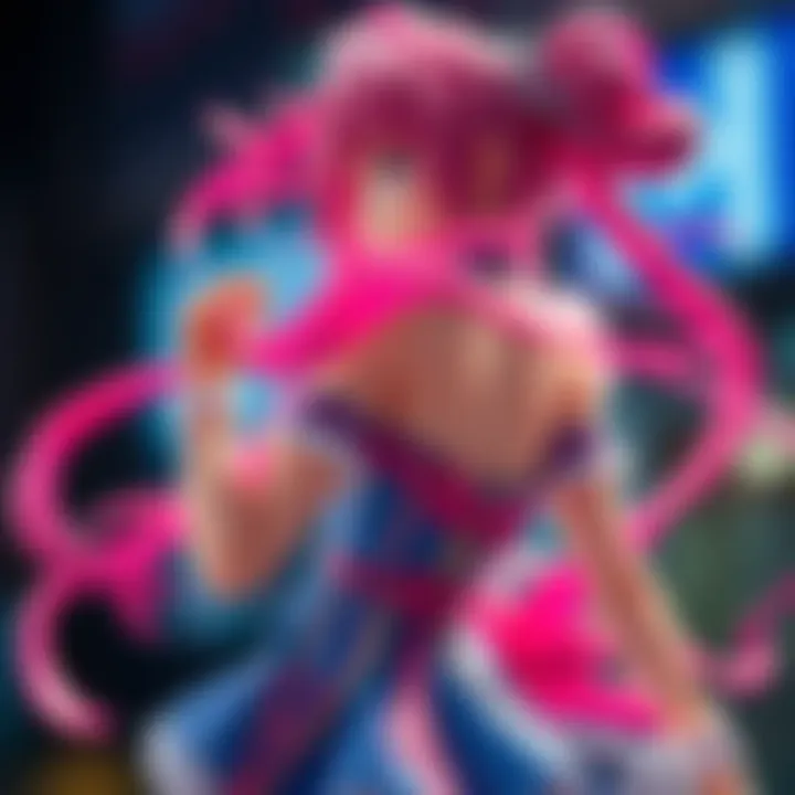 A detailed view of the Madoka Kaname B-Style 1/4 figure showcasing its vibrant colors and design