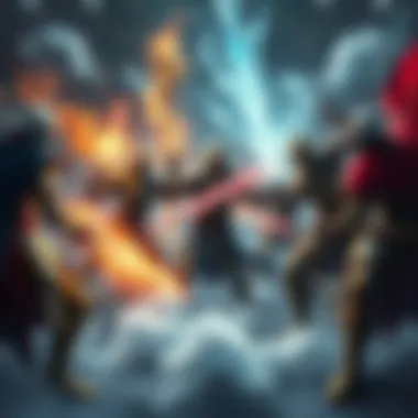 Magic Knights in Battle A group of diverse Magic Knights engaged in combat, showcasing their unique powers and skills, highlighting their growth and strength.