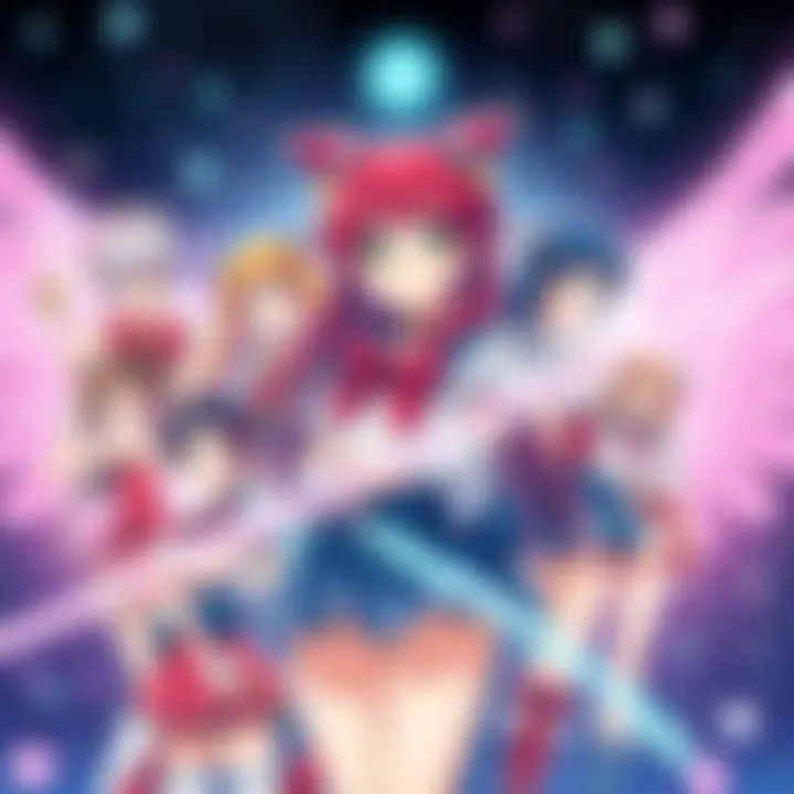 Magical girl character transformation A collage showing various magical girl characters from classic to modern styles, showcasing outfit changes and diverse representations