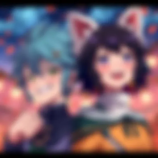 Illustration showing Mahito with a mischievous grin and Sukuna with a proud expression, representing their contrasting personalities.