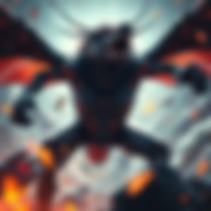 Mahoraga facing intense pressure from gravity while engaged in a battle, showcasing its limitations against physical laws