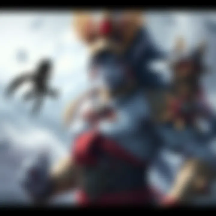 Art depicting Mahoraga from the Maatryoshiika series, showcasing its distinct features and attire.