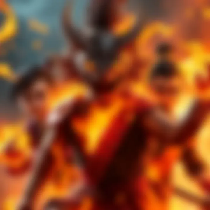 Mahoraga prepares to battle iconic fire users Roy Mustang and Zuko in an intense showdown