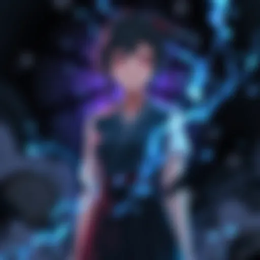 Mai in Jujutsu Kaisen Mai stands confidently with a serious expression, surrounded by dark and chaotic energy, representing the struggles she faces in her storyline.