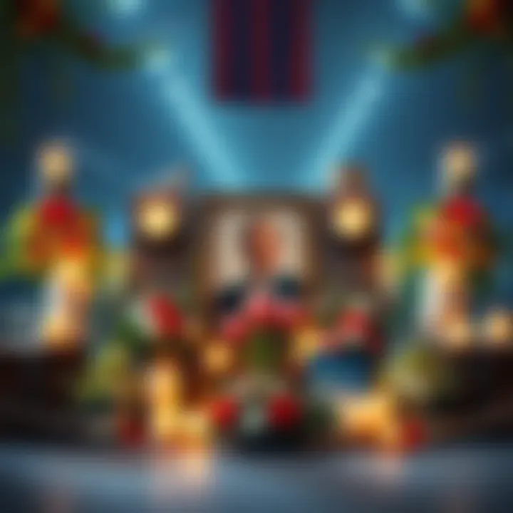 Major Figure Memorial A memorial set up with flowers and candles for a prominent individual who has passed away