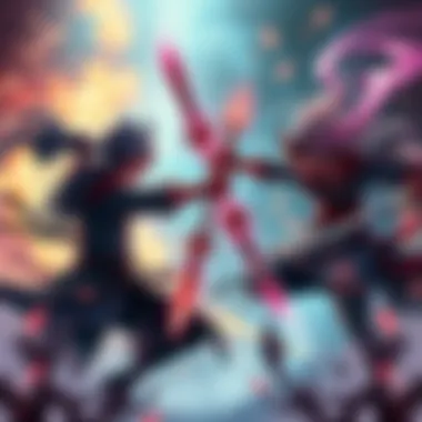 Maki and Zenin Clan Duel Maki and Zenin Clan engage in an intense duel with dynamic sound effects in the background