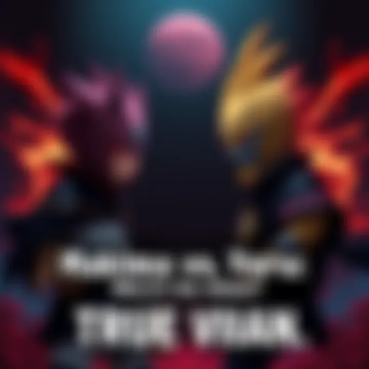 Makima and Yoru stand against each other, both exuding a menacing aura, ready for battle in a dark, dramatic setting.