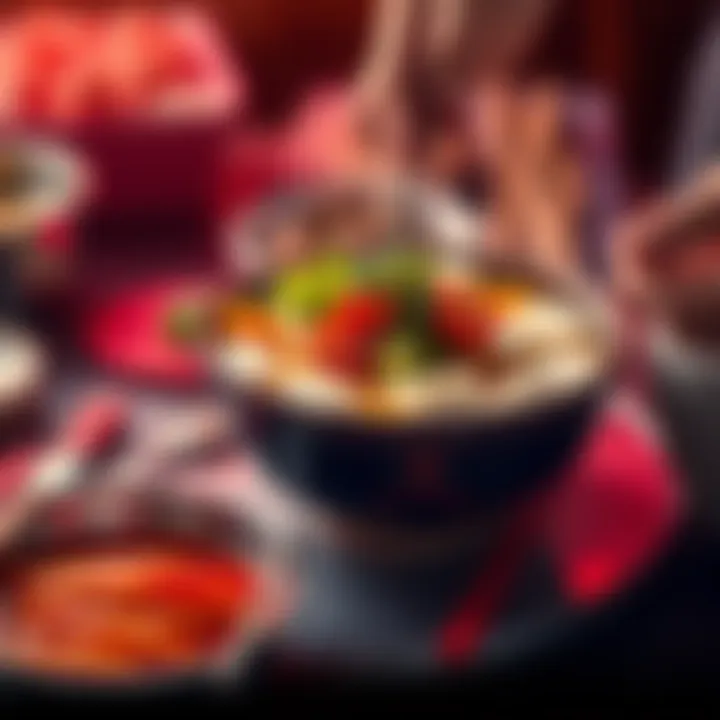 A bowl of male human yudofu being prepared with fresh ingredients and simmering in broth.