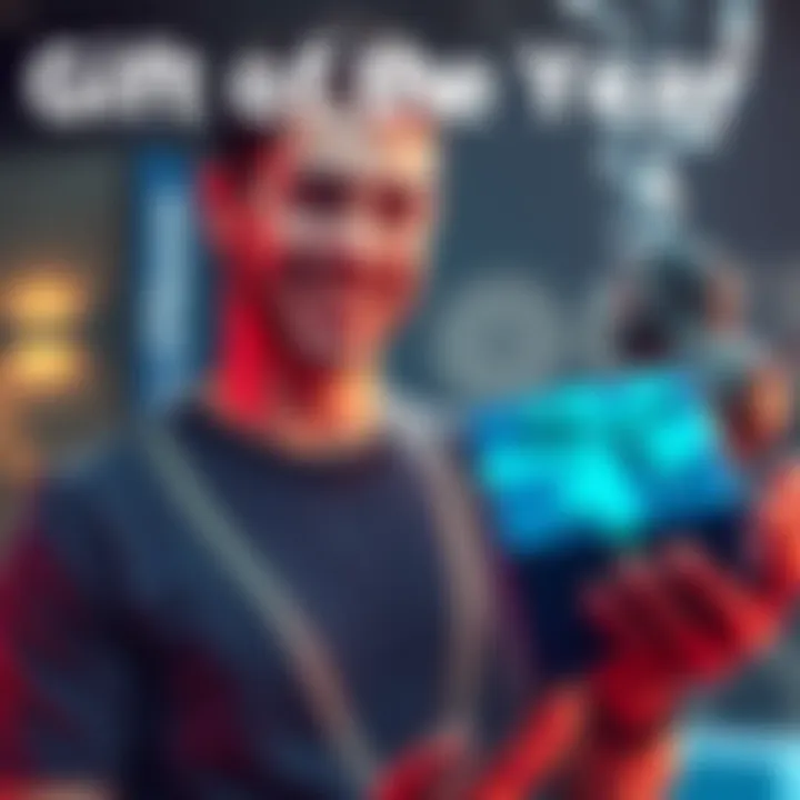 A man excitedly holds the Prime 1 Studio Guts 1/4 figure, a detailed collectible statue, with a bright smile on his face, showcasing his birthday surprise from his girlfriend.