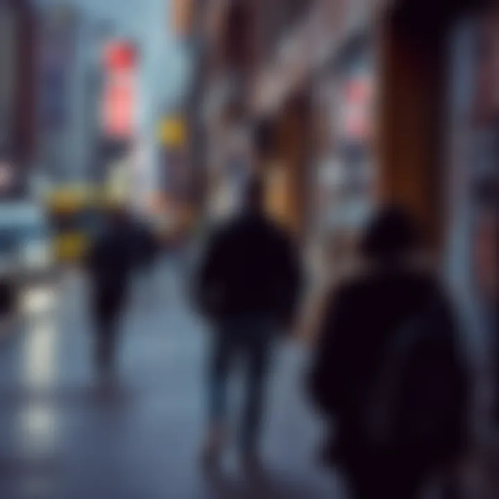 A man is walking towards a person on the street, creating a moment of surprise and curiosity.