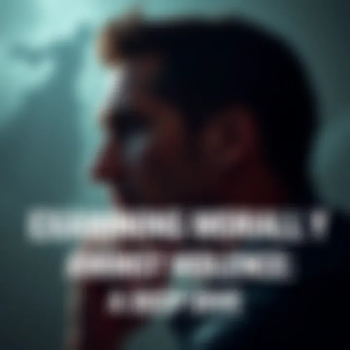 A man deep in thought, contemplating moral dilemmas, with shadows symbolizing past actions looming behind him.
