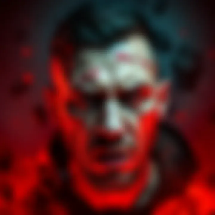 A man with a serious expression expressing hatred, surrounded by dark colors to emphasize the theme of toxic behavior