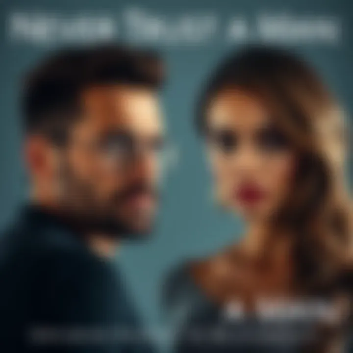 A woman looking skeptically at a man, symbolizing distrust in relationships