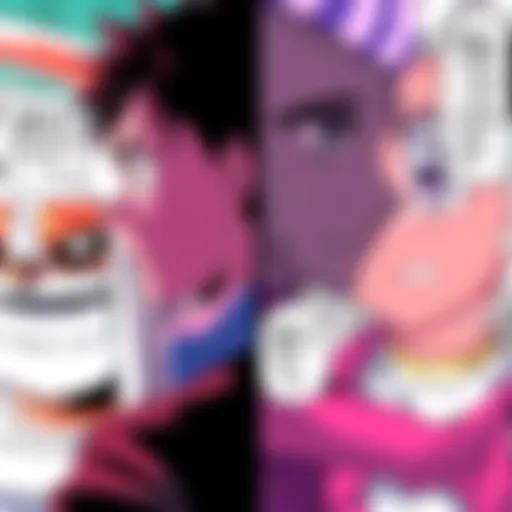A side-by-side image showing manga panels and anime scenes, highlighting differences in character expressions and dialogues.