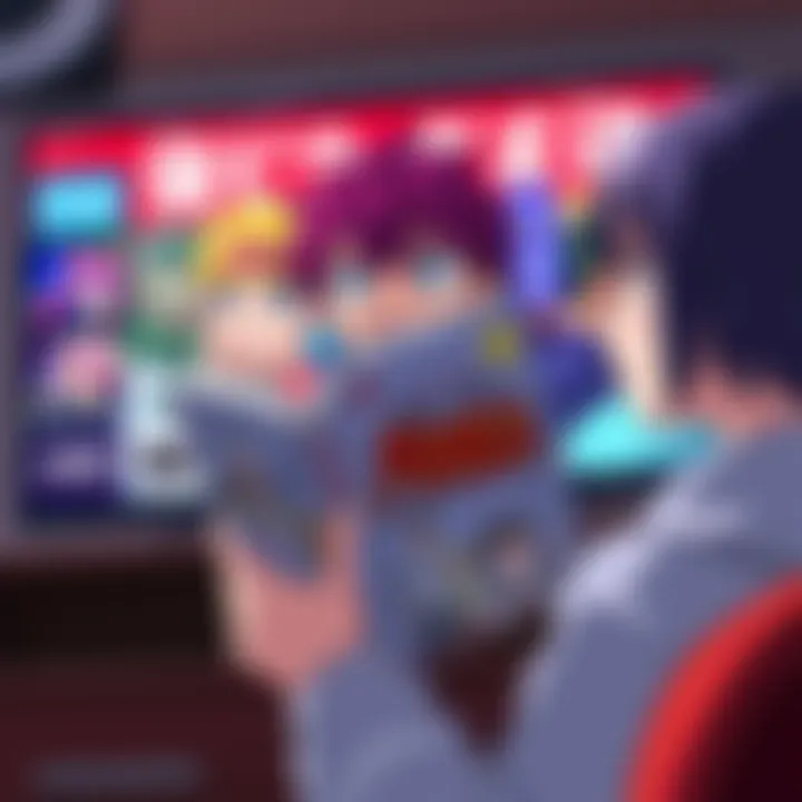 A person holding a manga book while watching anime on a screen, showing a conflicted expression