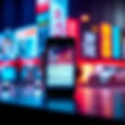 A smartphone displaying a manga app with user reviews and ratings visible on the screen