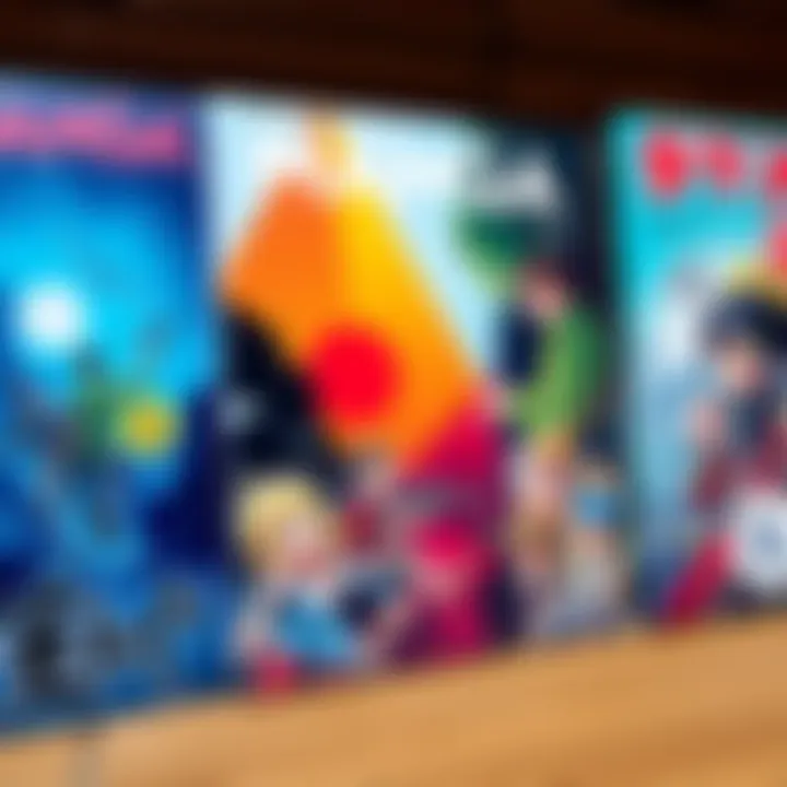 A selection of colorful manga book covers featuring adventure and comedy themes, appealing to beginners.