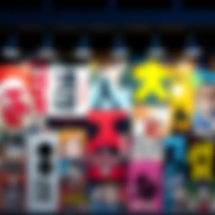 A collection of colorful manga book covers showcasing popular titles.