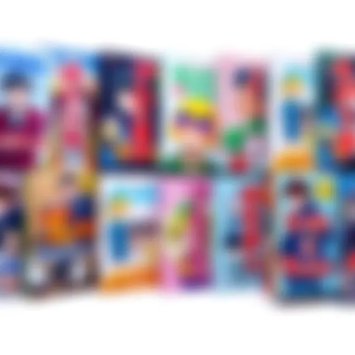 Manga Book Covers A collection of colorful manga book covers featuring various characters and styles