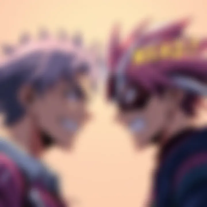 Manga Characters Face-Off Two manga characters illustrated in a head-to-head comparison, showcasing their unique traits and expressions related to the theme of skill in head.