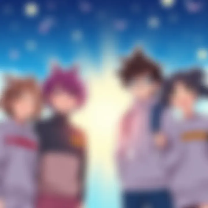Manga characters standing together, smiling with a bright background, symbolizing hope and positive change