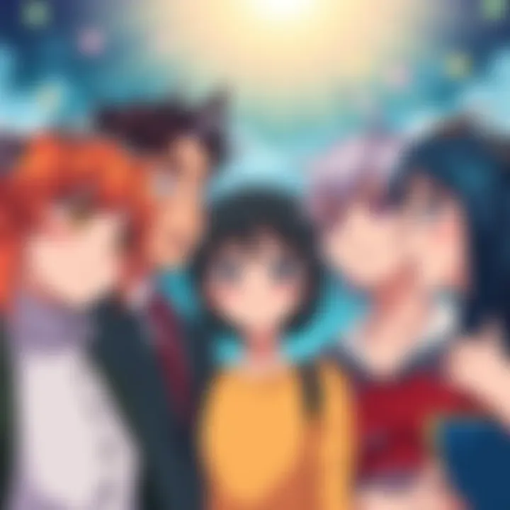 Manga series characters in thought Illustration of popular manga characters looking hopeful about a new story continuation