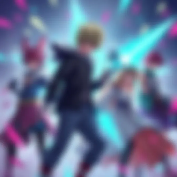 A colorful illustration of characters from the new manga idea NEXT GENE, showcasing unique abilities and styles similar to popular anime heroes.