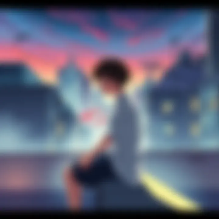 A manga cover showing a teenage character sitting on a rooftop, looking pensive, with city buildings in the background. The scene evokes feelings of solitude and reflection, highlighting themes of personal and family struggles.