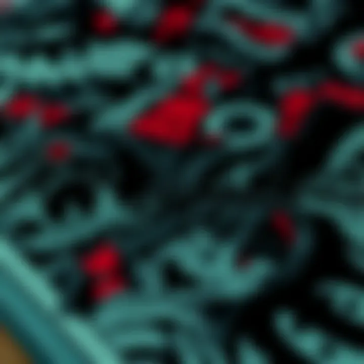 A close-up of a manga book featuring dark illustrations and intense characters, reflecting chaotic narratives.