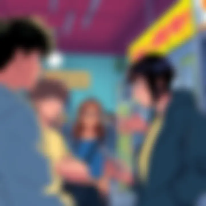 A group of manga fans chatting online, sharing links and insights about a confession scene in a popular series.