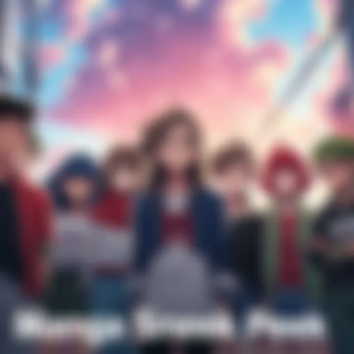 Manga Finale Sneak Peek A group of manga characters stands together, showcasing expressions of hope and determination as they face an unknown challenge in the series finale.