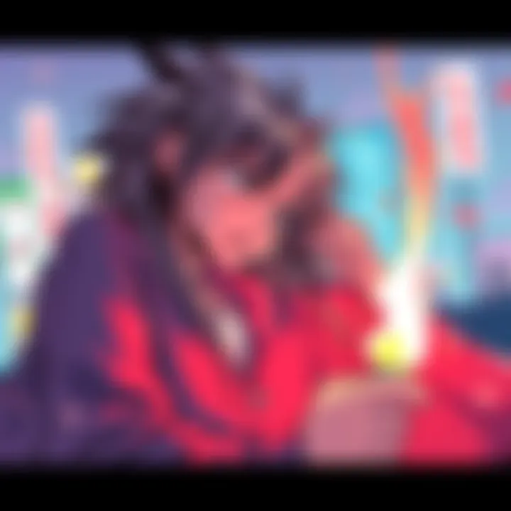 An artistic drawing capturing a key emotional moment from a popular manga chapter, showcasing vibrant characters and dynamic action.