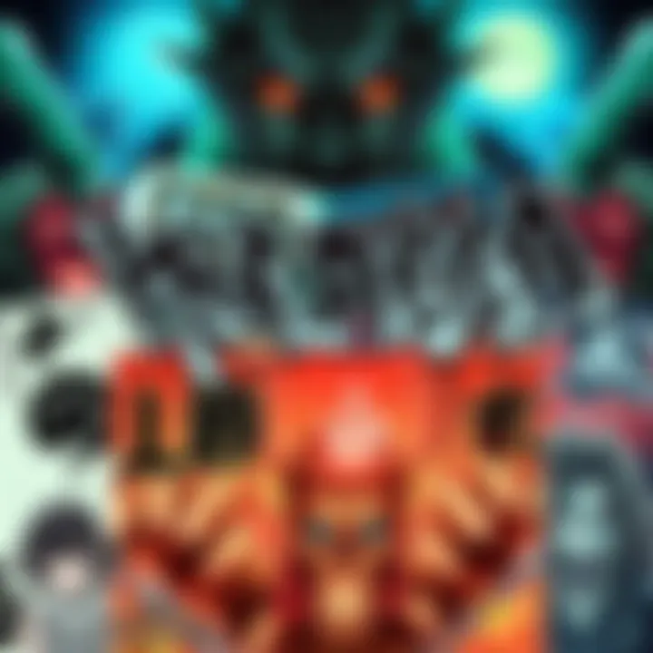 A collage of popular horror and sci-fi manga covers, showcasing thrilling visuals and iconic characters, including works by Junji Ito.