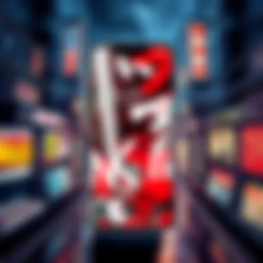 A colorful smartphone lock screen featuring popular manga characters and creative designs that showcase fandom.