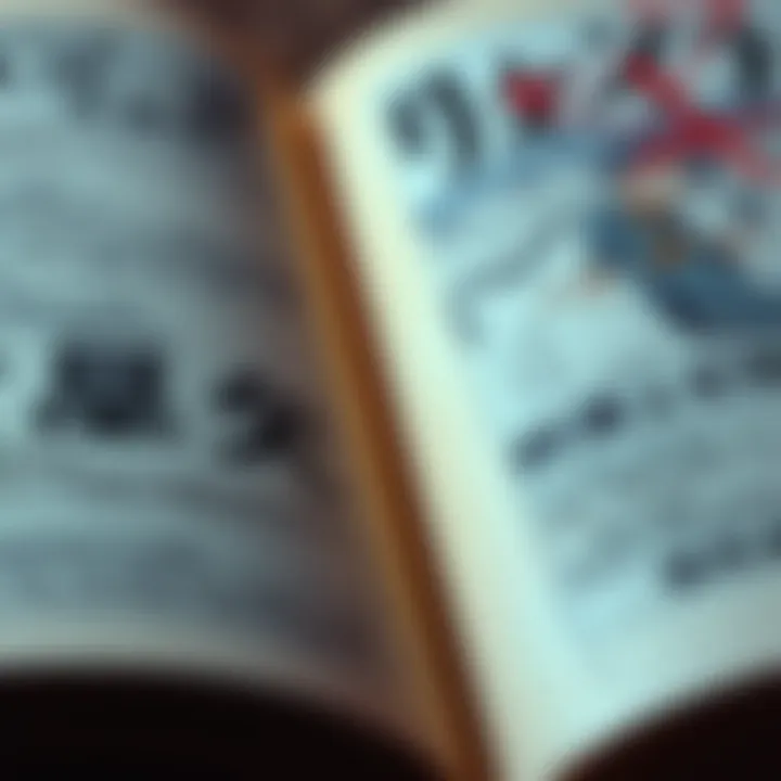 Identifying Manga Misprints Close-up of a manga book with visible misprints, showing text and art errors